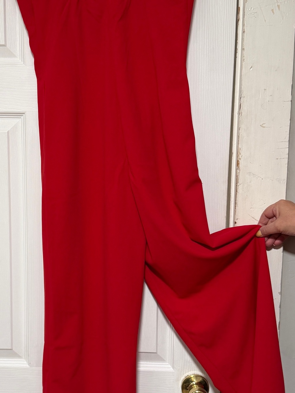 Elegant Red Wide-Leg Women's Jumpsuit
